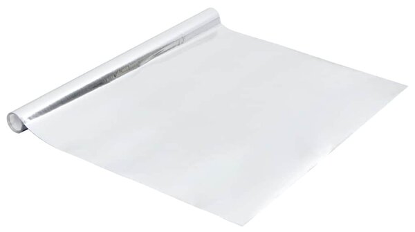 Samolepící tapeta na nábytek stříbrná vysoký lesk 500x90 cm PVC 326148