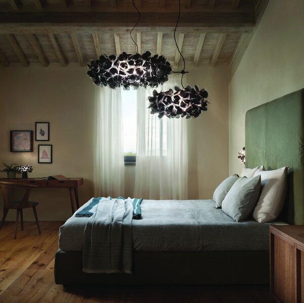 SLAMP CLISL00BNM01B00BLCEU Clizia Mama Non Mama Black Large, designové svítidlo s černým kabelem, 4x12W E27, prům. 78cm
