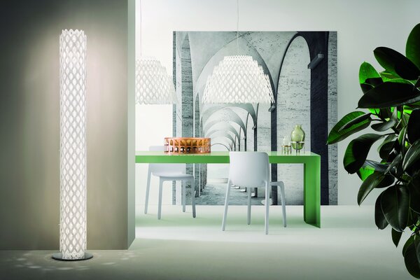 SLAMP CHRF000WHT000BB000EU Charlotte floor, bílá designová lampa, 2xE27, výška 182cm