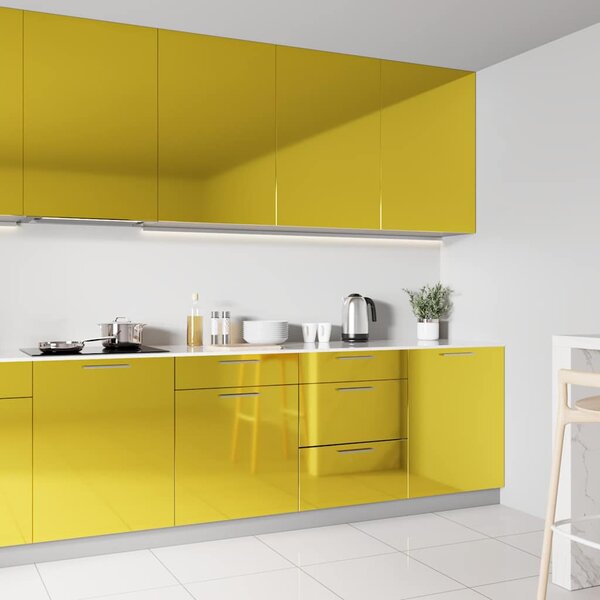 Samolepící tapeta na nábytek zlatá vysoký lesk 500 x 90 cm PVC 326149