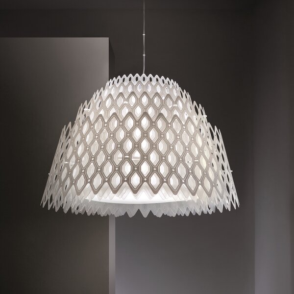 SLAMP CHRSL00WHT01THCE27EU Half Charlotte, bílé designové závěsné svítidlo, 4xE27, průměr 79cm