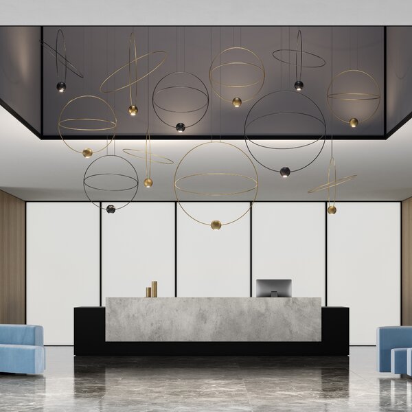 Lodes 20622 2227 Elara large, závěsné svítidlo LED 27W 2700K, černá, průměr 80cm