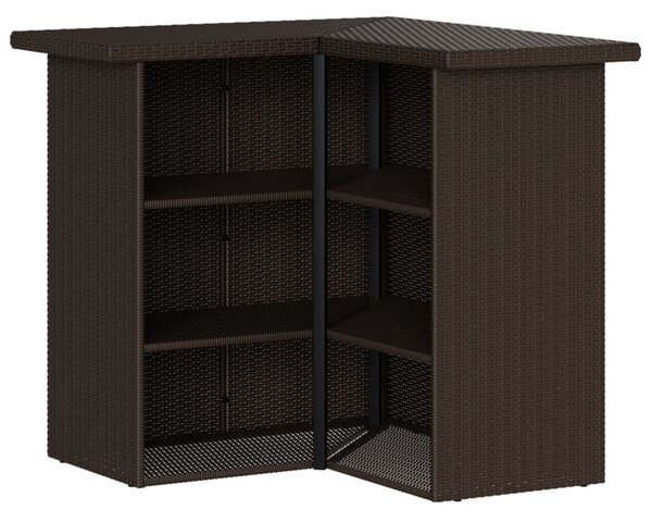 3dílný zahradní barový set s poduškami hnědý polyratan 3261500