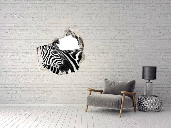 Díra 3D fototapeta nálepka Zebra na sněhu nd-p-121577688