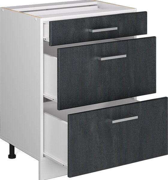 Spodní skříňka kuchyňské linky Vicco R-Line Černý beton 60 cm bez pracovní desky, Model 47572