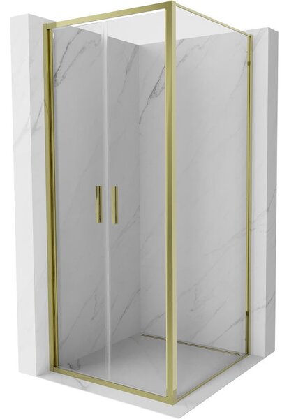 Mexen Exo sprchový kout výklopný 90 x 90 cm, transparentní, zlatý - 814-090-090-50-00