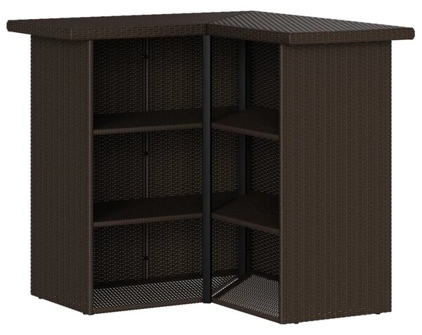 5dílný zahradní barový set s poduškami hnědý polyratan 3261501