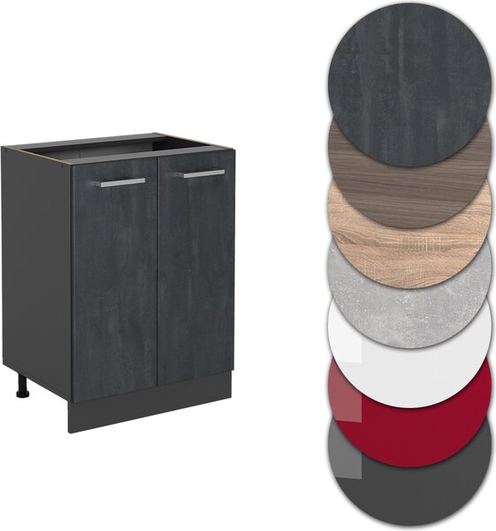 Spodní skříňka kuchyňské linky Vicco R-Line Černý beton 60 cm bez pracovní desky, Model 47470