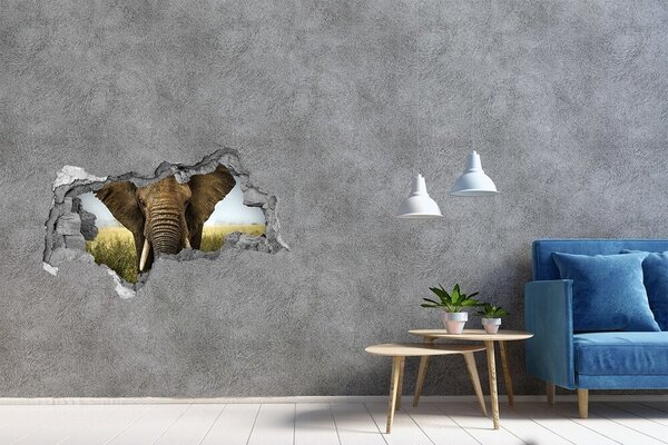Díra 3D fototapeta na stěnu Sloni na savaně nd-b-51170548