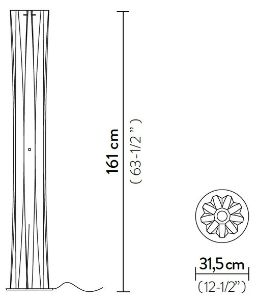 SLAMP BACFXL0WHT00000000EU Bach Floor XL, designová stojací lampa z bílého Opalflexu, 3xE27, výška 161cm