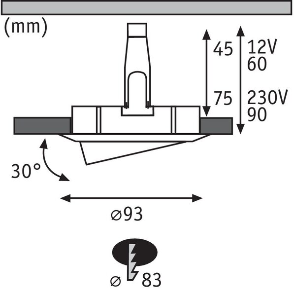 Paulmann 92460 Nova Plus, černá otočná bodovka GU5,3 nebo GU10, průměr 9,3cm, IP65