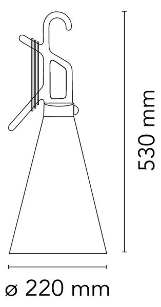 Flos F3780002 Mayday, oranžové přenosné svítidlo, 1x60W E27, výška 53cm