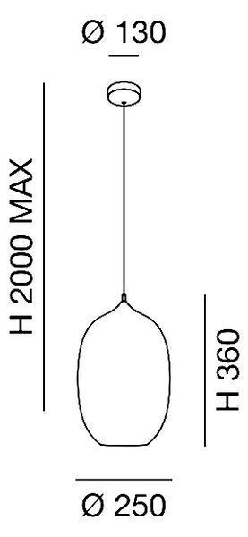 Fabas 3519-45-126 Infinity, černé závěsné svítidlo kov/kouřové sklo, 1xE27, průměr 25cm