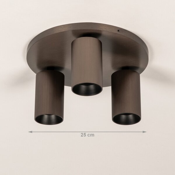 Stropní bodové svítidlo Average Spot Brown 3 Round (LMD)