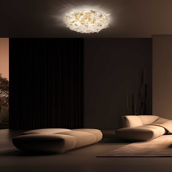 SLAMP VELCL00WHG00000000EU Veli Aurea Large, bílo-zlaté stropní svítidlo, 3x12W E27, prům. 78cm