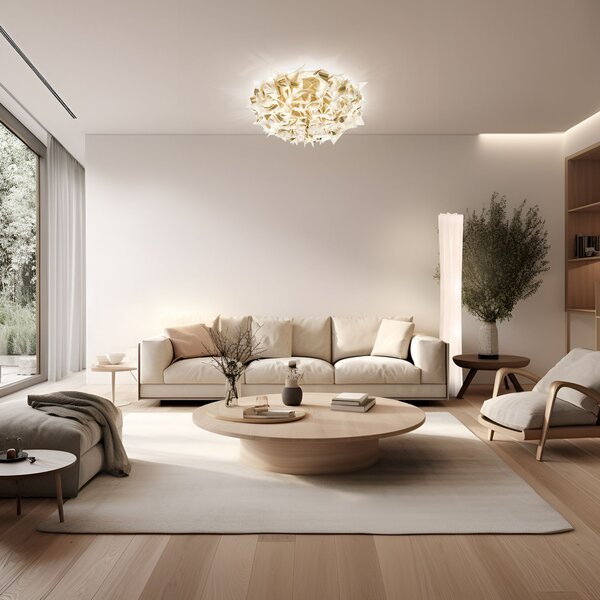 SLAMP VELCL00WHG00000000EU Veli Aurea Large, bílo-zlaté stropní svítidlo, 3x12W E27, prům. 78cm