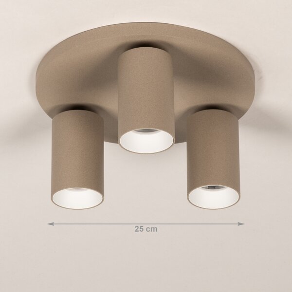 Stropní bodové svítidlo Average Spot Dark Taupe 3 Round (LMD)