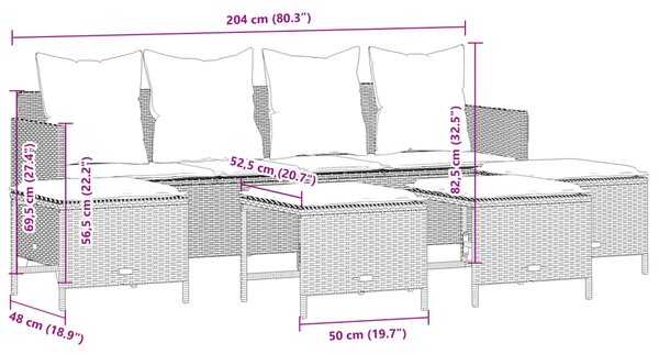 5dílná zahradní sedací souprava s poduškami šedá polyratan 3261559