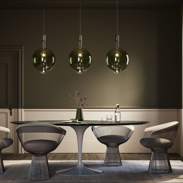 Lodes 14815 7127 Sky-Fall Round Medium, závěsné svítidlo zlatozelené sklo/chrom, 12W LED 2700K, prům. 22,5cm