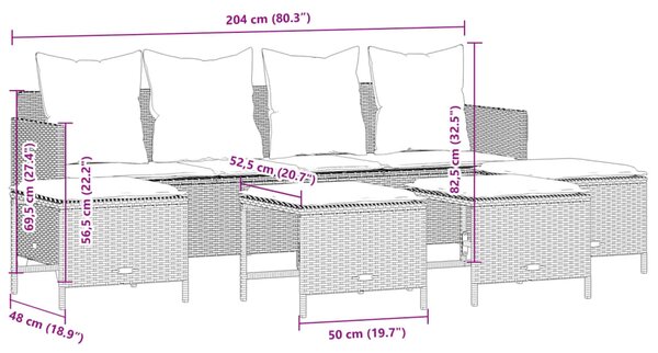 5dílná zahradní sedací souprava s poduškami béžová polyratan 3261560