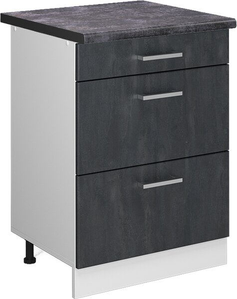 Spodní skříňka kuchyňské linky Vicco R-Line Černý beton 60 cm PD Antracit, Model 47573