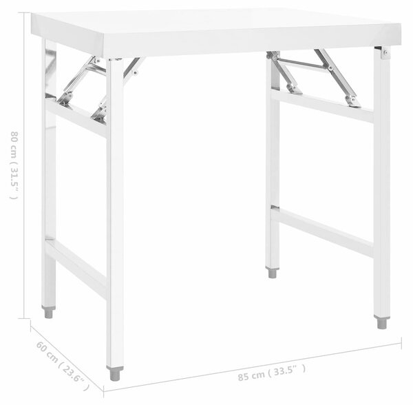 Kuchyňský pracovní stůl 85 x 60 x 80 cm nerezová ocel 326156