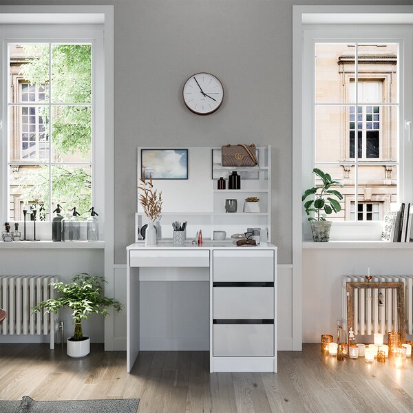 Toaletní stolek Vicco Sherry Bílá 80 cm se zrcadlem, Model 41295