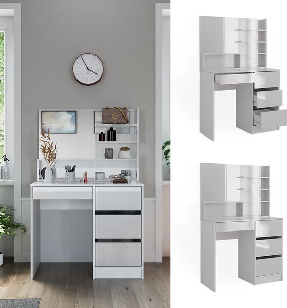 Toaletní stolek Vicco Sherry Bílá 80 cm se zrcadlem, Model 41295