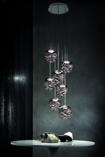 Lodes 14711 2027 Kelly Cluster, závěsné svítidlo, 1x7W LED 2700K stmívatelné, černá, prům. 18cm