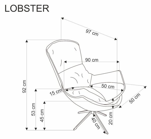 Halmar Křeslo LOBSTER béžové