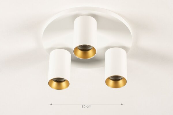 Stropní bodové svítidlo Average Spot White and Gold 3 Round (LMD)