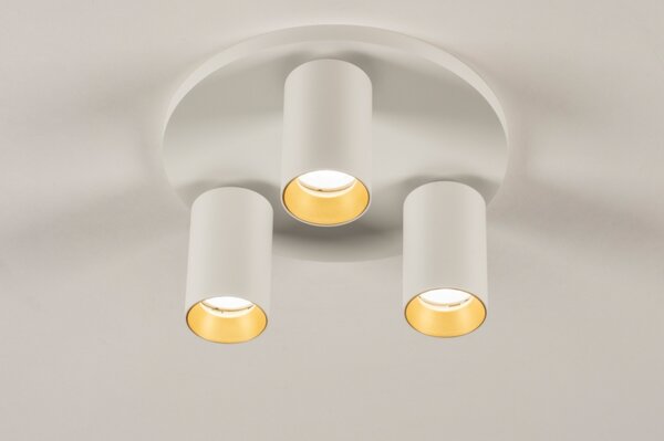 Stropní bodové svítidlo Average Spot White and Gold 3 Round (LMD)