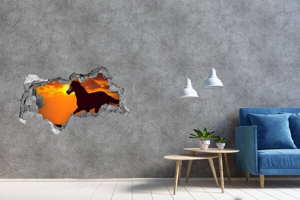 Díra 3D fototapeta na stěnu Kůň západ slunce nd-b-53365535