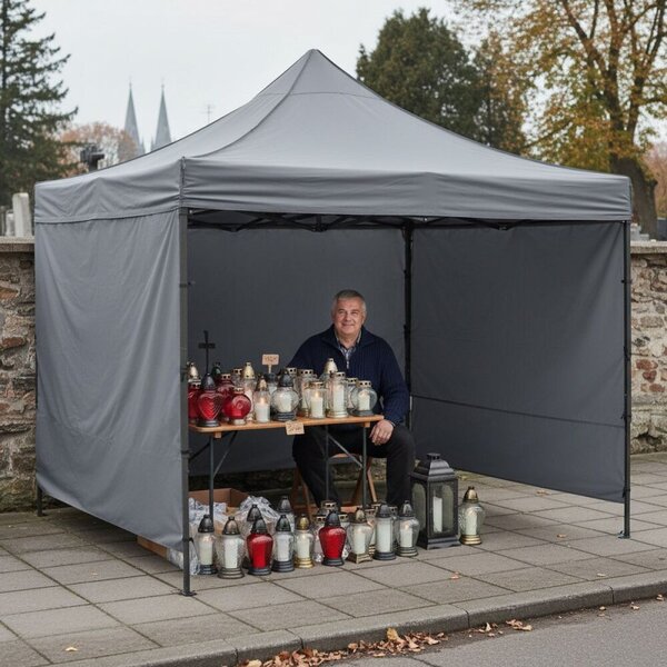 Párty stan 3x3 m SPRINGOS GP0003 šedý