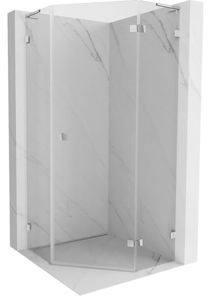 Mexen Lunar L pětihranný sprchový kout otvírací pravý 80 x 80 cm, transparentní, chrom - 831L-080P-080L-01-00-P