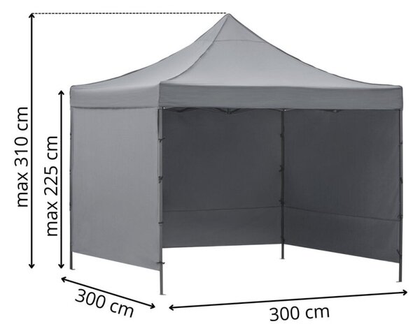Párty stan 3x3 m SPRINGOS GP0003 šedý