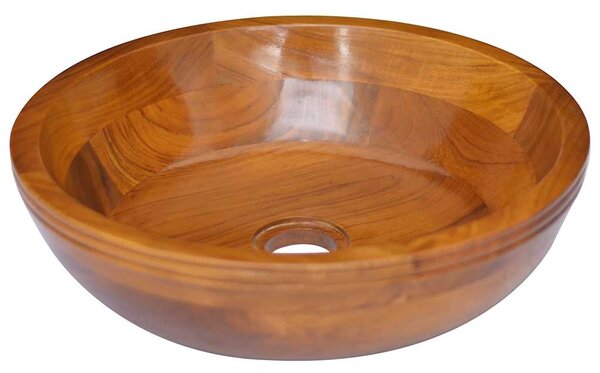Umývadlo masivní teak Φ40 x 10 cm 326160