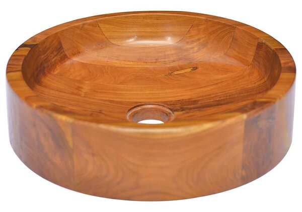 Umyvadlo masivní teak Φ40 x 10 cm 326159