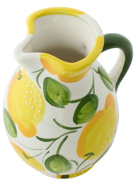 Ručně malovaný keramický džbán s citróny Lemon Pit - 17*17*21 cm / 850 ml - J-Line by Jolipa
