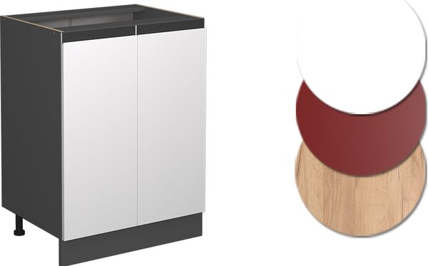 Spodní skříňka kuchyňské linky Vicco R-Line Bílá 60 cm Tvar J, bez pracovní desky, Model 39716