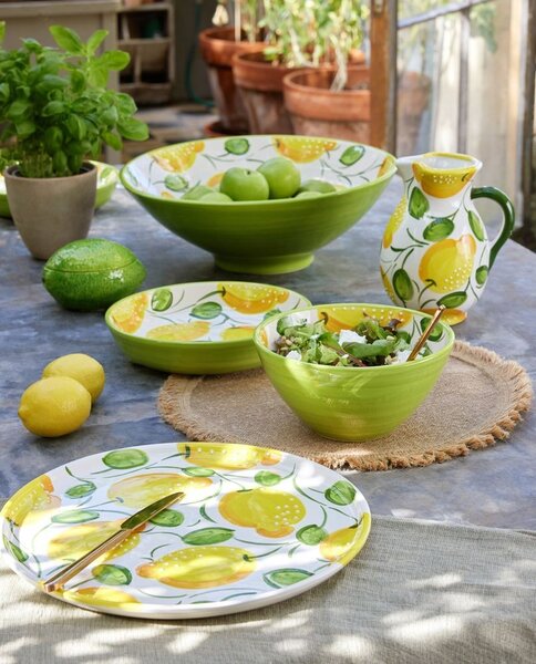 Ručně malovaný keramický džbán s citróny Lemon Pit - 17*17*21 cm / 850 ml - J-Line by Jolipa