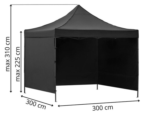 Párty stan 3x3 m SPRINGOS GP0004 černý