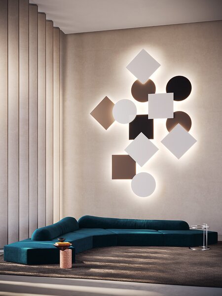 Lodes 16746 3923 Puzzle Mega Round Small, svítidlo pro nepřímé osvětlení v barvě taupe, 3x15W LED 2700/3000K stmívatelné, prům. 53cm