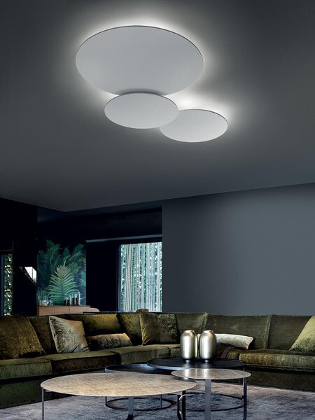 Lodes 16748 6023 Puzzle Mega Round Large, červené svítidlo pro nepřímé osvětlení, 4x15W LED 2700/3000K stmívatelné, prům. 80cm