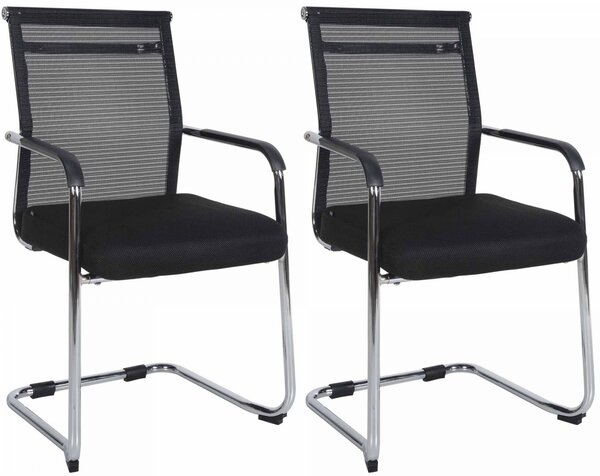 Set 2 křesel pro návštěvníky Denny chrom rám - černá