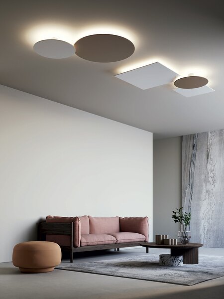 Lodes 16748 2023 Puzzle Mega Round Large, černé svítidlo pro nepřímé osvětlení, 4x15W LED 2700/3000K stmívatelné, prům. 80cm