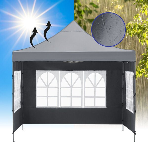 Párty stan 3x3 m SPRINGOS GP0005 tmavě šedý