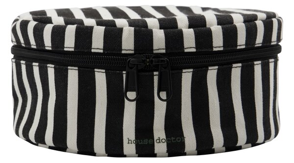Úložný kulatý box se zipem Black/Off-white – set 2 ks