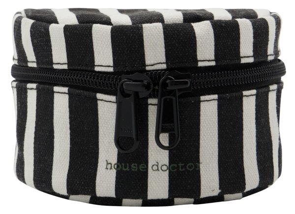 Úložný kulatý box se zipem Black/Off-white – set 2 ks