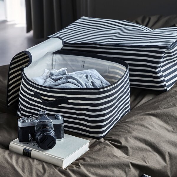 Úložný box se zipem Canva Black/Off-white
